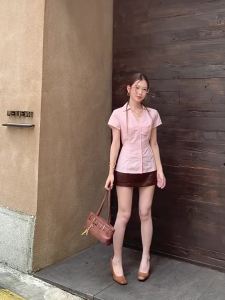Summer New A-line Satin Skirt