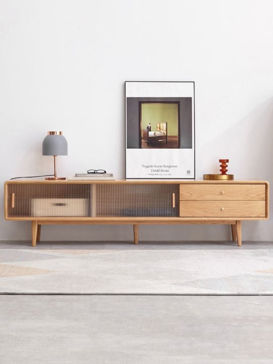 Solid Oak Wood TV Cabinet Modern Minimalist Nordic Style Living Room Television Storage Furniture for Adults in All Cities