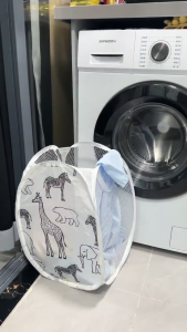 【SG Seller】Mesh Pop Up Dirty Laundry Basket Hamper Strong Foldable Laundry Basket Lightweight with Handles for Home Use