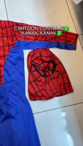 SPIDERMAN CARTOON COSTUME/BAJU CARTOON ANAK/BAJU CARTOON SET KANAK-KANAK/BAJU SUPERHERO GOOD QUALITY READY STOCK