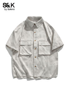 BALENO | Mens Workwear Style Short Sleeve Casual Versatile Fashion Turn-down Collar Shirt