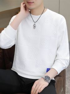 HENGYUANXIANG | Casual Long Sleeve Round Neck Mens Sweatshirt Embroidered Pattern Spring Autumn New Style Hengyuanxiang Youth Fashion T-shirt