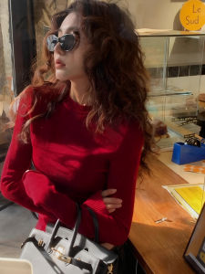chaqi | Slim and Stylish Knit Top Long Sleeves