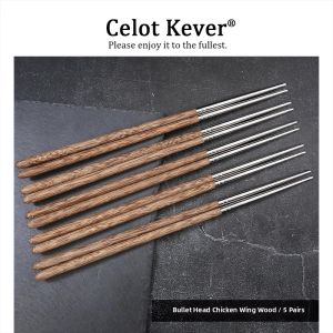 Antibacterial Mold-Resistant Non-Slip Stainless Steel Wooden Chopsticks