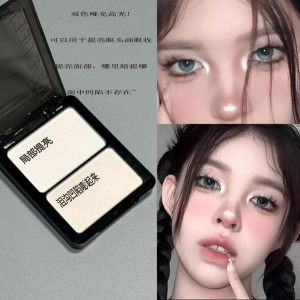 Phấn Má Hồng Đa Năng Matte Highlighter Dual Tone Highlighter Shadow Blush Waterproof Cut-off Eye Makeup Highlighter Palette