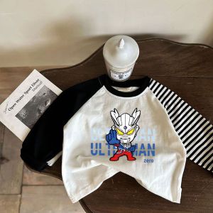 ตัวอักษรพิมพ์เสื้อยืดแขนยาวสําหรับผู้ชายผู้หญิงเด็กผ้าฝ้าย Buqiu แบรนด์สบายๆสไตล์ฤดูใบไม้ผลิฤดูใบไม้ร่วง Fit ดูดซับเหงื่อ