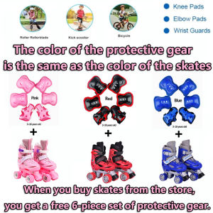 6pcs/1set Kids Protective Gear Boy Girl Outdoor Sports Knee Elbow Pad Sets Children Scooter Roller Bicycle Safety