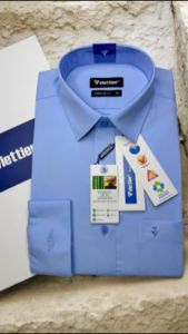 Áo sơ mi dài tay Việt Tiến xanh họa tiết 1S6385 có size lớn