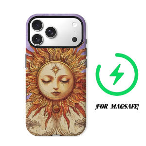 Vintage Tarot Sun Illustration Phone Case for iPhone 18 17 16 15 14 13 12 11 Air Pro Max Plus Double-layer Cover