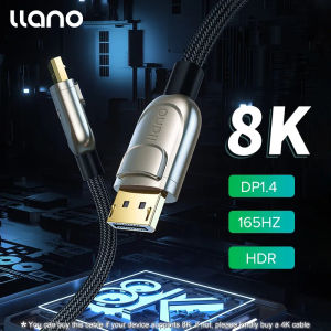 Llano DisplayPort 1.4 Cable DP to DP Cable 8K 4K 2K HDR 165Hz 144 HZ 60Hz High Speed 32.4Gbps DP Adapter for PC Laptop Video TV Computer Gaming Monitor