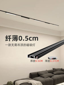 Ultra-Thin Magnetic Track Lighting Smart Voice Control Full Spectrum Black White 5mm No Main Light Living Room Illumination
