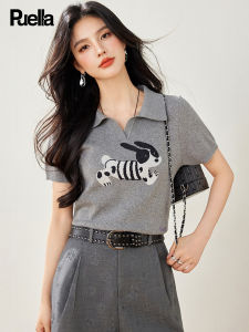 puella | Summer Korean Fashion Slim Fit Peter Pan Collar Short Sleeve Knit Top