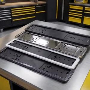 Universal License Plate Frame 1pc Stainless Steel Metal Cover For RU UA EU Cars Auto Accessories Black Auto Exterior Car Decor