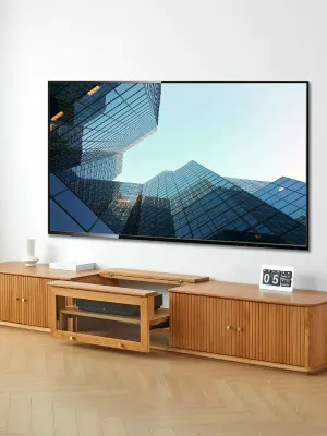 Extendable Laser Projection Nordic Oak Customized AV Cabinet