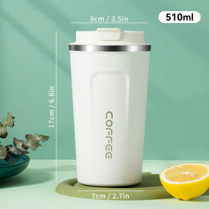 510ML Stainless Steel Coffee Mug Travel Insulated Cup Leak-Proof Hot Water Bottle Tea Coffee Cup Office Business Style Thermos