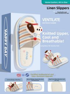 Molly | Breathable Sweat-Absorbent Anti-Slip Anti-Odor Cartoon Cotton Linen Slipper Women
