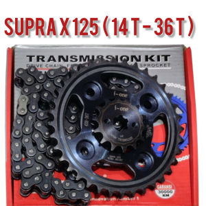 GIR SET / GEAR SET / DRIVE CHAIN KIT / SPROCKET SUPRA X 125