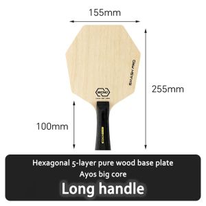 5-Ply Pure Wood Hexagon Table Tennis Blade Larger Hitting Area Ping Pong Paddle for Tranning Competition 95±5g Shakehand FL