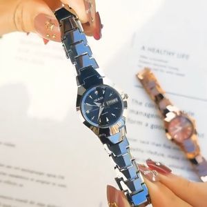 OLEVS 8697 WristWatch Minimalist Diamond Quartz Watch For Girl Steel Belt Alloy Case Date Clock Lady Watches