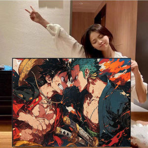 Bandai | One Piece Japan Anime Naruto Uzumaki Modern Canvas Oil Painting Paint by Numbers for Living Room Bedroom Home Decor No Frame