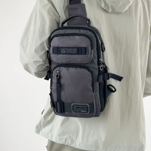 Techdoo Tas Selempang Pria Multifungsi Sling Bag Cowok Trendy Tas Slempang Casual TS431