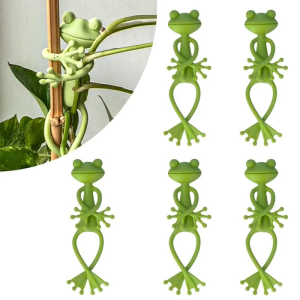 Frog Shaped Plant Tie Reusable Cable Wire Garden Plant Vine Flower Vegetable Clip Adjustable Flexible Supporter For Stem