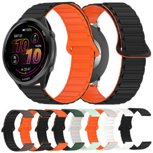 20 22mm Two-Tone Silicone Band For Garmin Forerunner 570 265 255 245 165 Venu 3 Magnetic Strap For Vivoactive 6 5 Music Bracelet