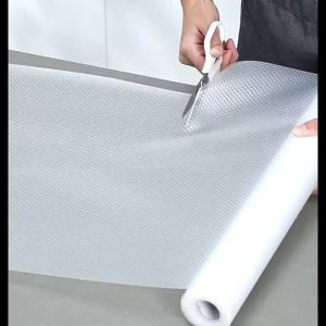 1 roll of transparent easy to clean anti fouling waterproof kitchen mat EVA oil proof mat cabinet anti slip mat