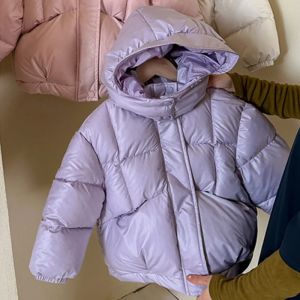 Winter Girls Down Coats 2026 New Warm Kids Jackets Children Fashion Hooded Cotton Outerwear Girls Solid Thick Clothing 4-10Y