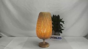 Chinese Style Bamboo Table Lamp Handmade Rattan Desk Light Vintage for Bedroom E27 Bedside Lamp Living Room Decor