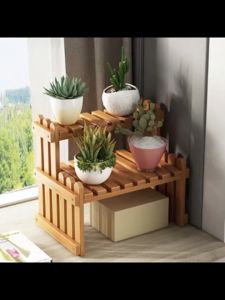 RRH Bamboo Desktop Rack Simple Indoor/Outdoor Bedroom Wooden Plant Rack Flower Shelf Bookshelf Spice Rack  30/50CM
