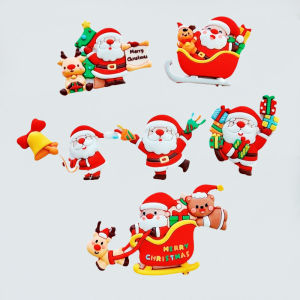 Merry Christmas Cupcake Toppers: Soft Glue Santa Claus Christmas Topper and More