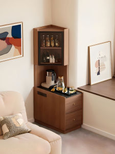 QUYUAN | Retro Style Triangular Corner Storage Cabinet