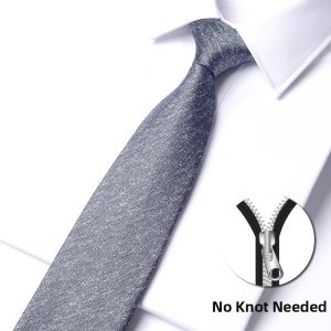 Romguest | Gray Gradient Easy Tie Zipper Necktie for Business Formal Occasions