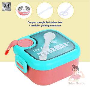Kotak Makan Bayi Tempat Minum Gelas Anak Tedemdei Stainless Steel 304 Lunch Box Set Usia MPASI PAUD TK