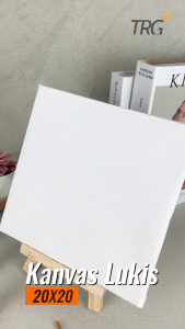 TRG Stretched Art Canvas Board 20x20 cm Watercolor Artist Acrylic Paint - Kanvas Putih Media Lukis Cat Air Akrilik Minyak Poster Siap Melukis Ukuran 20 x 20 TRG