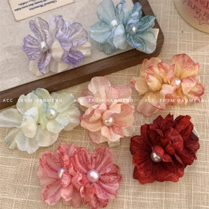 Tooyoo Flower Hair Clip for Girls Fashionable Bohemian Flower Hair Accessories Artificial Flower Clips Bangs Hair Clip Styling Tool Beautiful Beach Holiday Artifact Flower Hairpin Clips