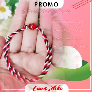 Cuan Hoki Gelang Tali Tridatu Aura 1 bola Original Khas Bali Gelang pria & Wanita Gelang kebudayaan mantra tibet Bisa COD