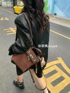 Aunt Juuye Korean Style Suede Large Capacity Kelly Backpack Cow Leather Shoulder Satchel Messenger Bag