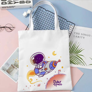 Totebag Tas Serut Astronot Lucu Aesthetic Kanvas Goodie Bag Souvenir Ulang Tahun Anak Cewek Cowok