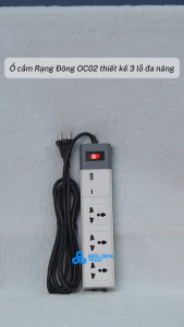(Rạng Đông) Ổ cắm điện đa năng dài 3 mét & 5 mét 3 ổ cắm tích hợp ổ Type C + USB OC02.USB-C