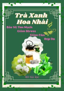 Trà Túi Lọc TRÀ XANH HOA NHÀI bảo vệ tim mạch giảm cân đẹp da giảm stress hiệu quả - Trà Đông Y Việt