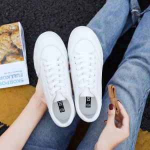 White Canvas Shoes for Women Casual All-Match Low-Top round Toe Rubber Outsole Cross-Bands Simple Style Student Fashion