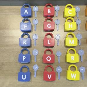 10PCS Kids Alphabet Lock Key Toy Set Car Locks Montessori Educational Number Matching Homeschool Math Toys Baby Word Cognition