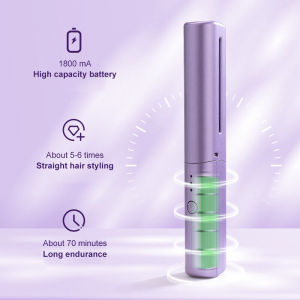 Wireless Straight Hair Comb Negative Ions No Hair Damage Portable Electric Straightening Combs Curly Hair Stick Anti Static Hair Straightener Comb