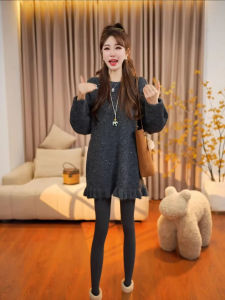 Round Neck Slimming Knit Sweater Dress