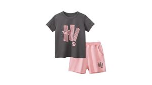 เด็กผู้หญิง ลำลอง ชุดสองชิ้นพิมพ์ลาย ฤดูร้อน แฟชั่นแขนสั้น กางเกงขาสั้น เสื้อผ้าเด็ก อินเทรนด์ ชุดสําหรับเด็ก