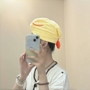 Mũ Khô Tóc Hình Tôm Chiên Dễ Thương Cho Phụ Nữ Khăn Lau Đầu Khăn Quấn Đầu Thấm Hút Nhanh Không Rụng Màu Siêu Mịn