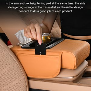 Central Multifunctional Tissue Box Storage Bag Car Armrest Box Pad Booster Pad Car Storage Bag