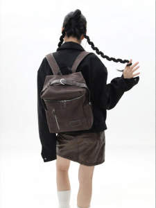 JANDRESS | Lightweight Two-tone Brown Backpack For Commuting And Large Capacity